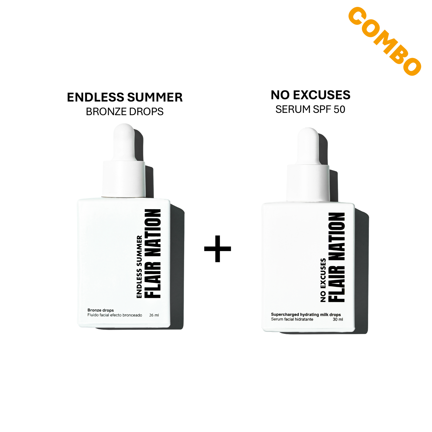 Combo Bronze Drops + No Excuses SPF 50 Flair Nation